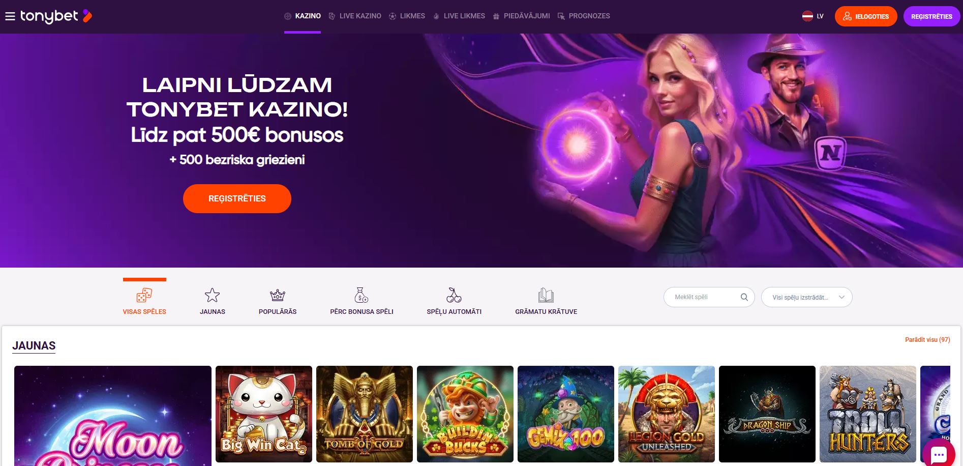 Tonybet - Spelu Izvele